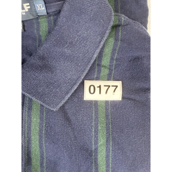 Polo Ralph Lauren Men's XL Navy Blue Striped Short Sleeve Golf Polo Shirt - Picture 8 of 8